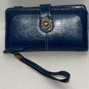 Sendefn Women's Blue Card and Coin Wristlet Wallet Size 4 X‎ 7.5